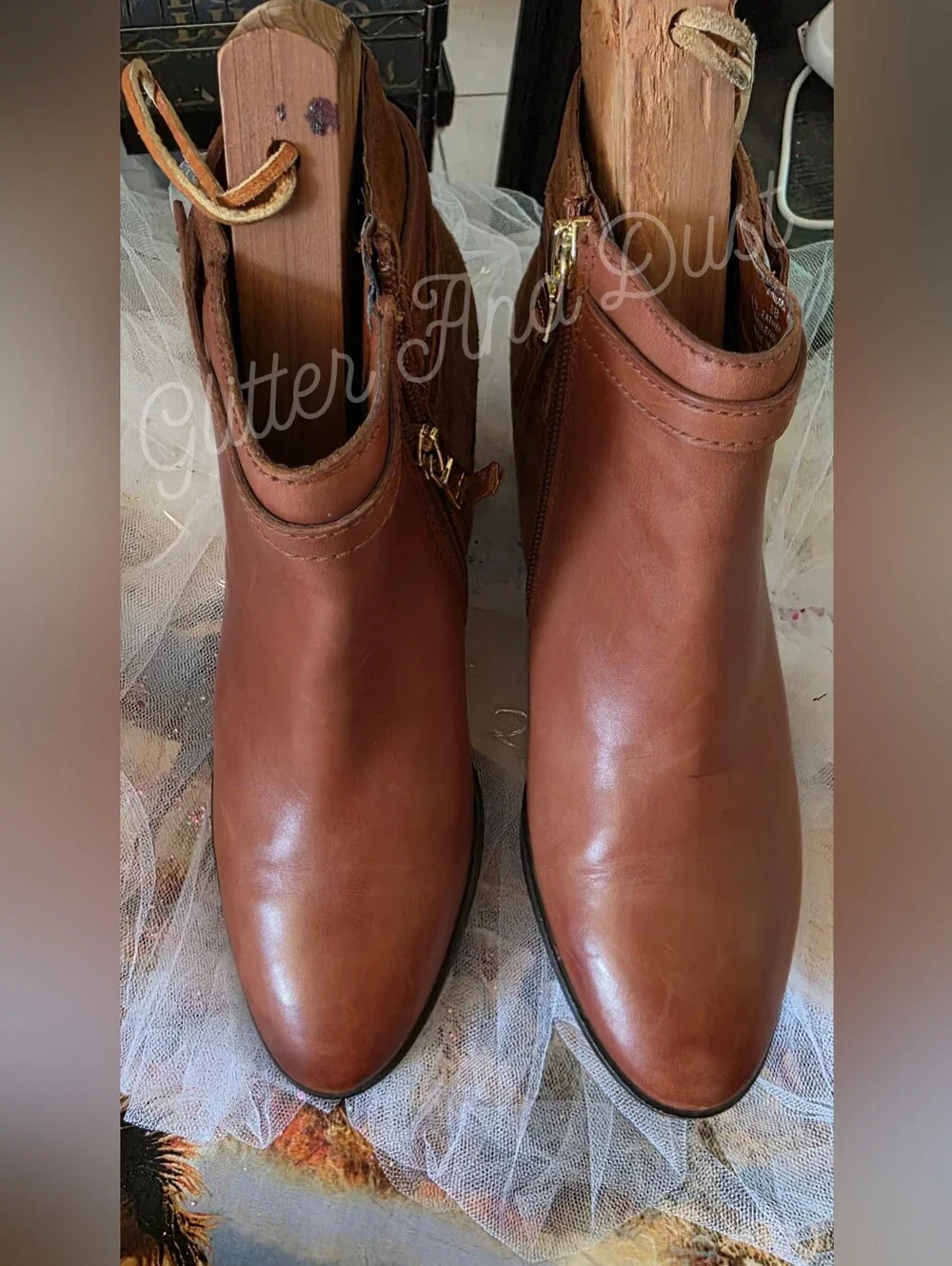 Ralph Lauren Damara Leather Ankle Boots